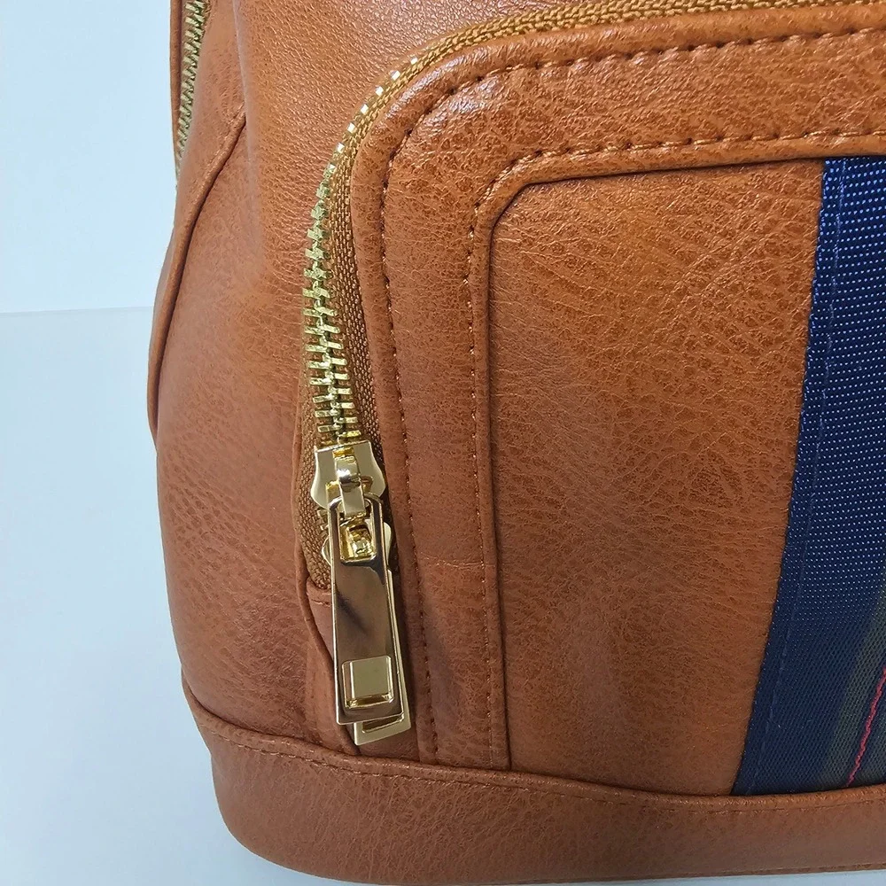 Taylor Swift Official Merch Midnights Backpack Brown Patent Leather Navy - Picture 3 of 12